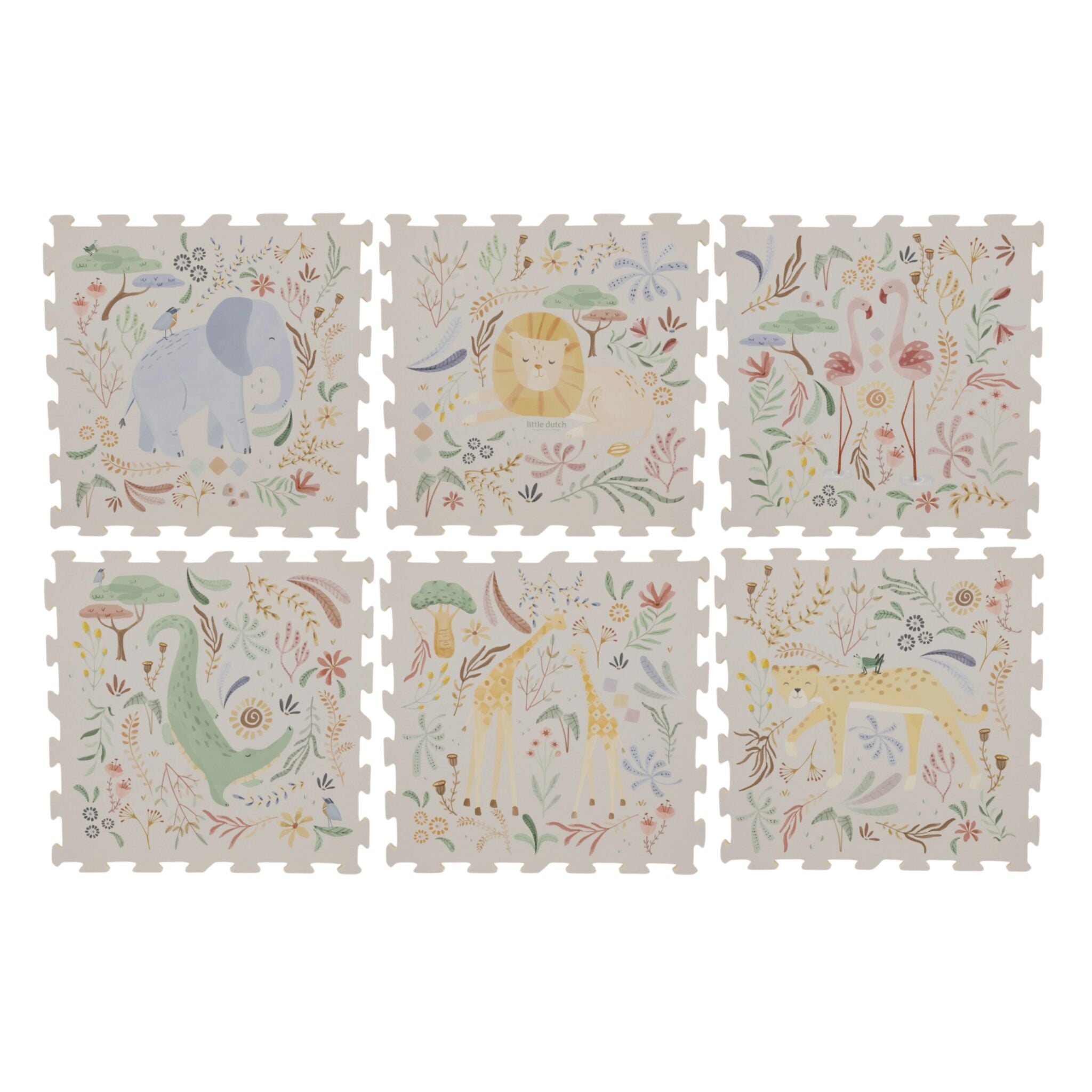 Little Dutch – Foam Play Mat – Safari Friends XL – Mabel & Fox