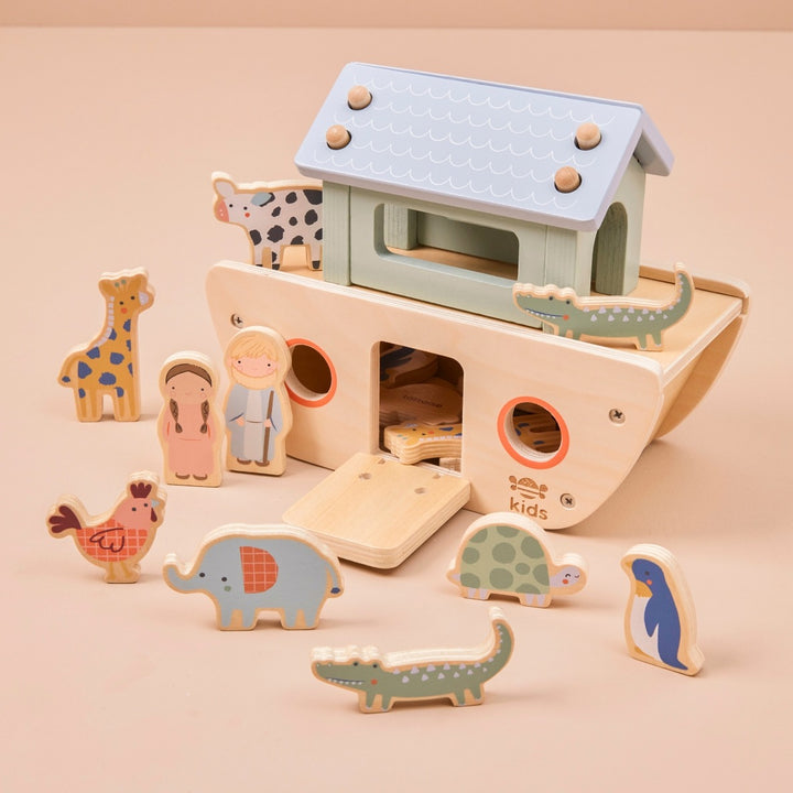 Just Bee Kids -  Wooden Shape Sorter - Noah's Ark - Mabel & Fox