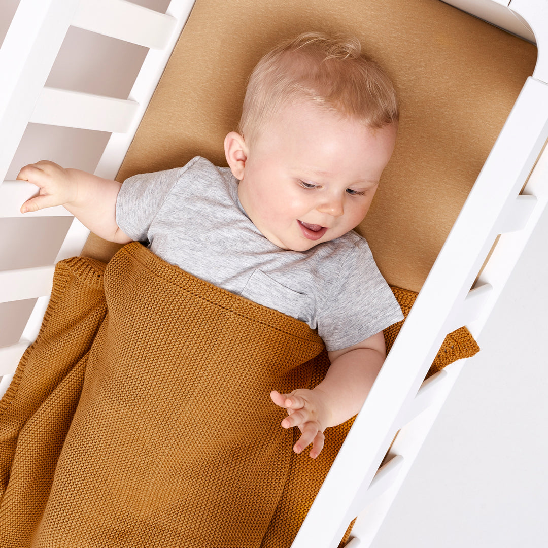 The Little Green Sheep - Crib Linen Sheets - Honey - Mabel & Fox