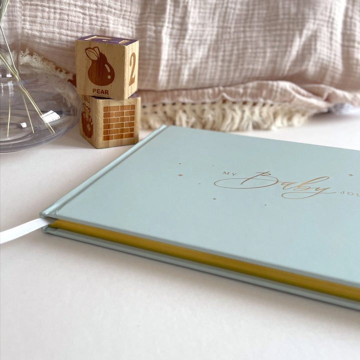 Blush & Gold - Baby Memory Book - Aqua - Mabel & Fox