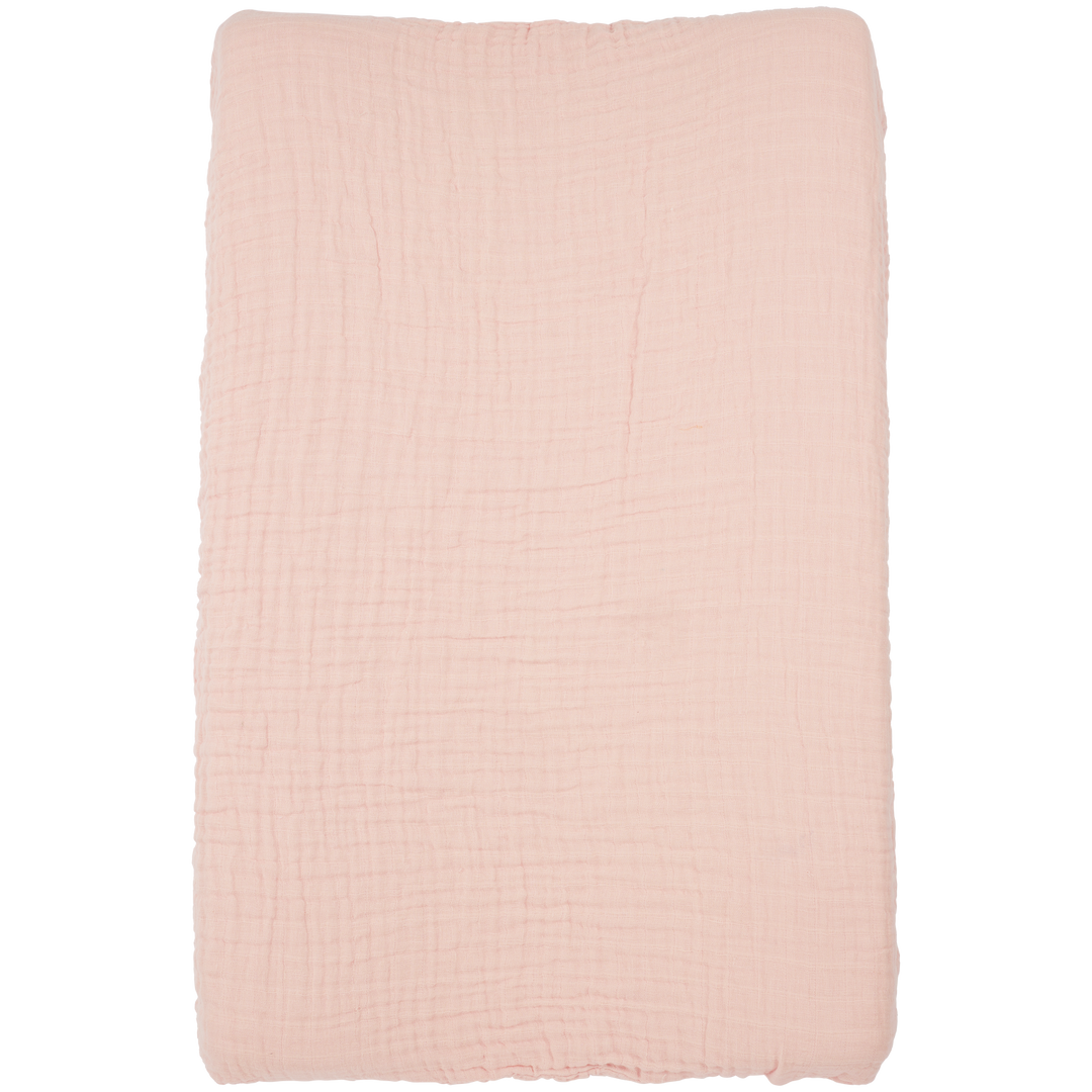 Meyco - Muslin Changing Mat Cover - Pre Washed Soft Pink