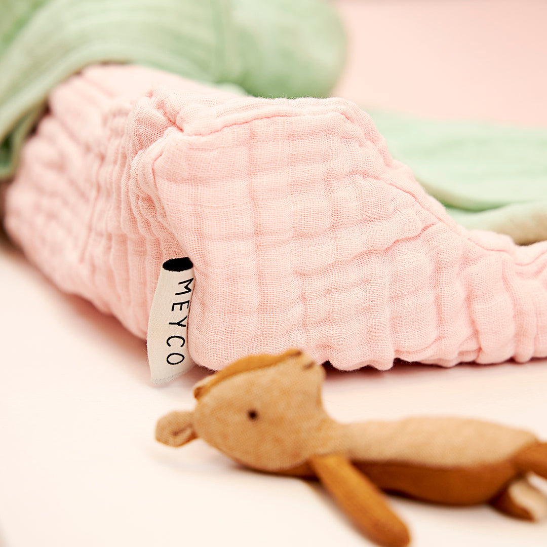 Meyco - Muslin Changing Mat Cover - Pre Washed Soft Pink