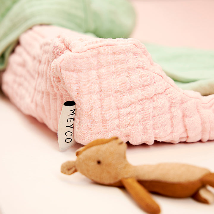 Meyco - Muslin Changing Mat Cover - Pre Washed Soft Pink