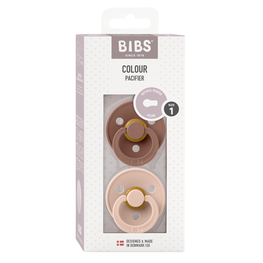 Bibs - Colour Pacifier - Round Nipple - Blush / Woodchuck - Mabel & Fox