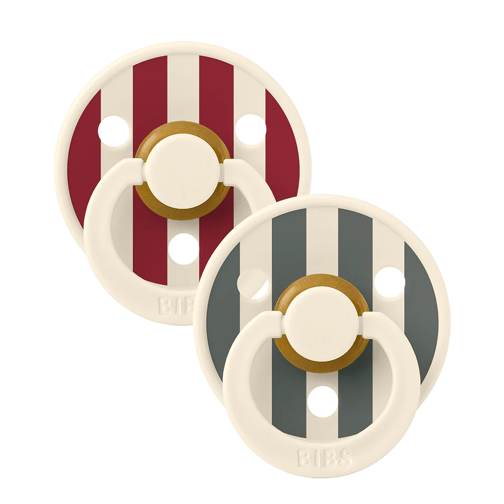 Bibs - Studio Colour Block Latex - Ruby / Pine Mix (2 Pack) - Mabel & Fox