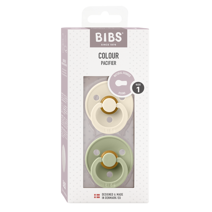 Bibs - Colour Pacifier - Ivory / Sage - Mabel & Fox
