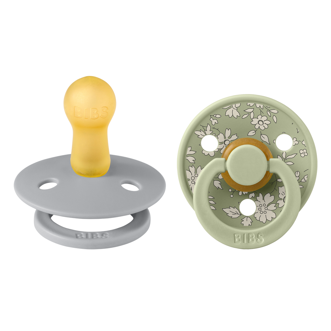 Bibs x Liberty - Colour Pacifier - Round Nipple - Capel Cloud / Sage - Mabel & Fox