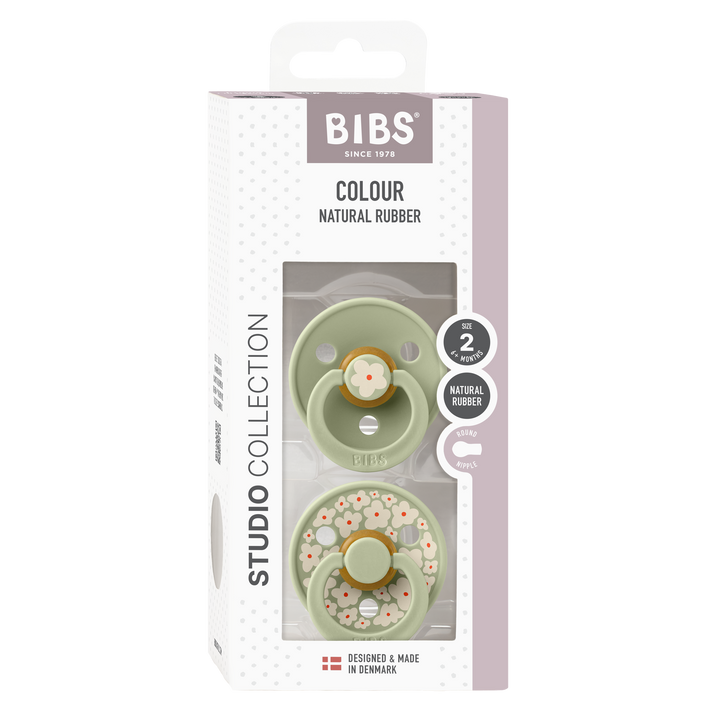 Bibs - Studio Colour Jasmine Pacifier - Sage - Mabel & Fox