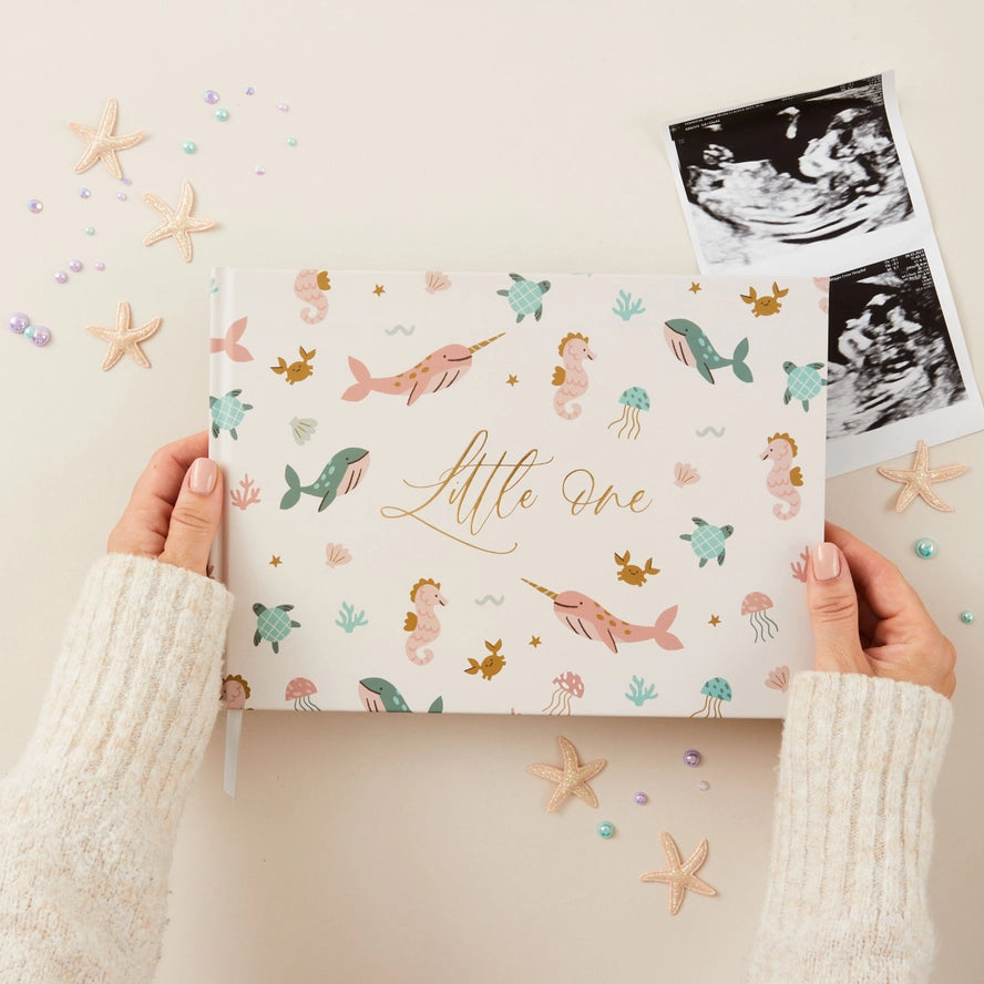 Baby Girl Journal Beautiful Baby Memory Book - Hugs And Kisses XO Design  With Mermaid Theme For Girls First Five Years Memory, image size:888x888