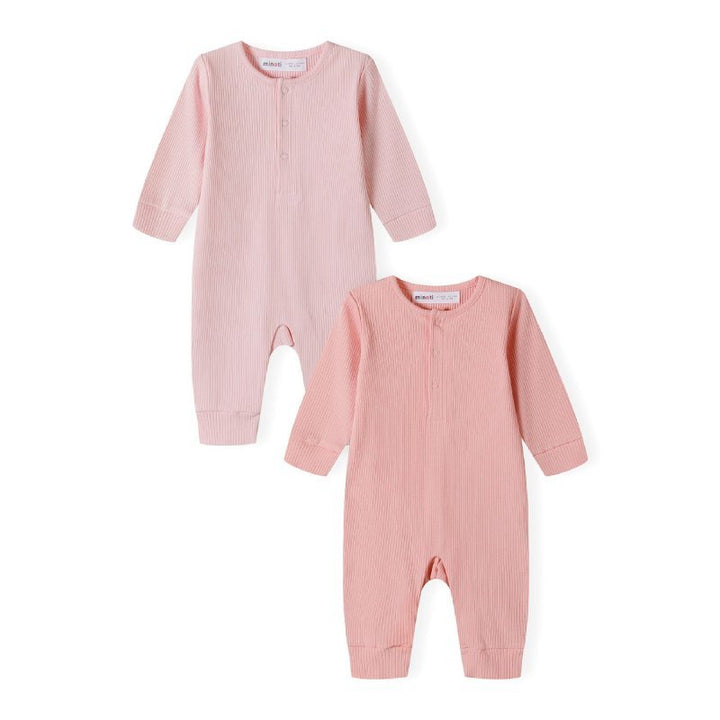 Mabel & Fox - Ribbed Rompers - Pink (2 Pack) - Mabel & Fox