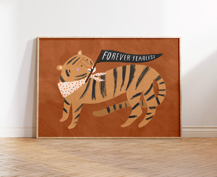 Minibeau - Art Print - Forever Fearless Tiger - Ochre