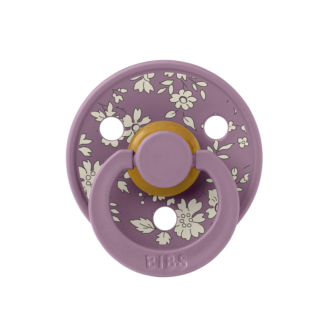 Bibs x Liberty - Colour Pacifier - Round Nipple - Capel Fossil Grey / Mauve - Mabel & Fox