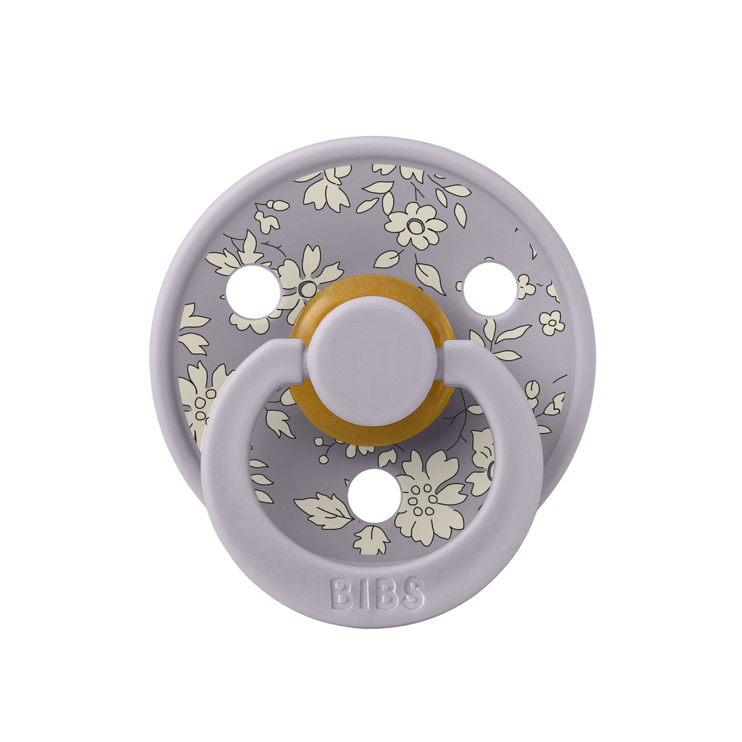 Bibs x Liberty - Colour Pacifier - Round Nipple - Capel Fossil Grey / Mauve - Mabel & Fox