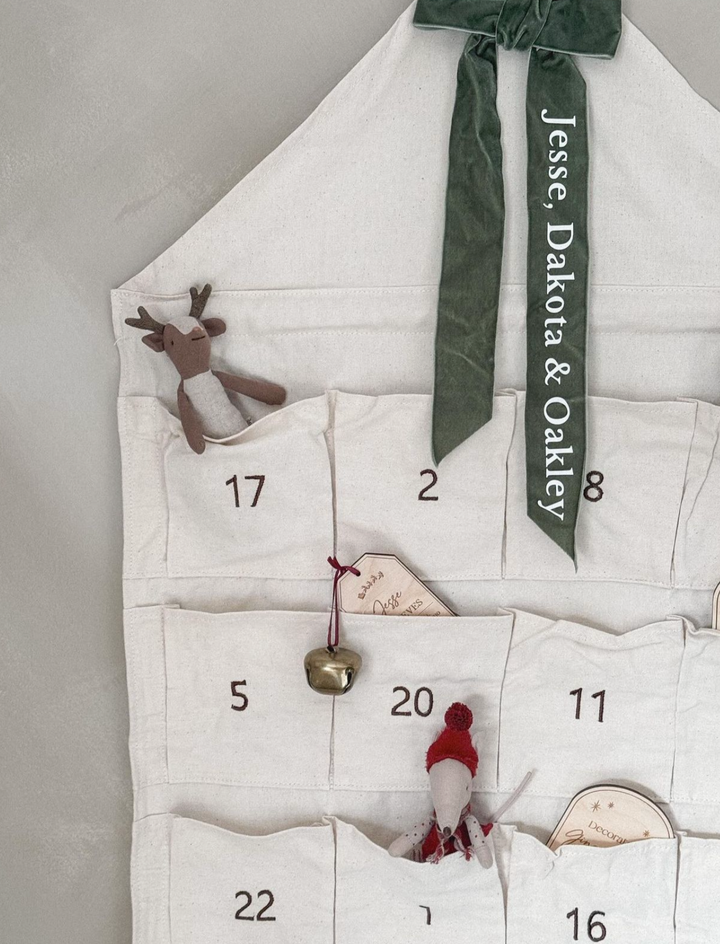 Mabel & Fox - Personalised Advent Calendar - Canvas Bow - Mabel & Fox