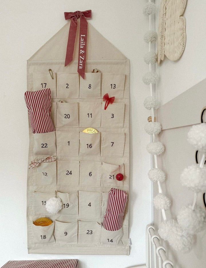 Mabel & Fox - Personalised Advent Calendar - Canvas Bow - Mabel & Fox