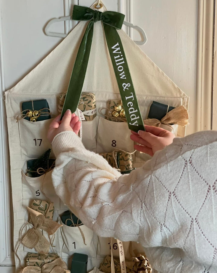 Mabel & Fox - Personalised Advent Calendar - Canvas Bow - Mabel & Fox