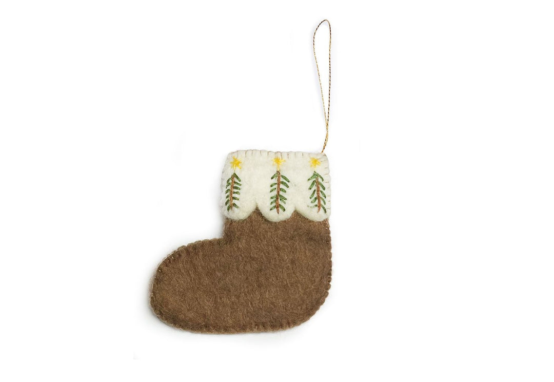 Gamcha - Handmade Christmas Decoration - Embroidered Christmas Tree Stocking