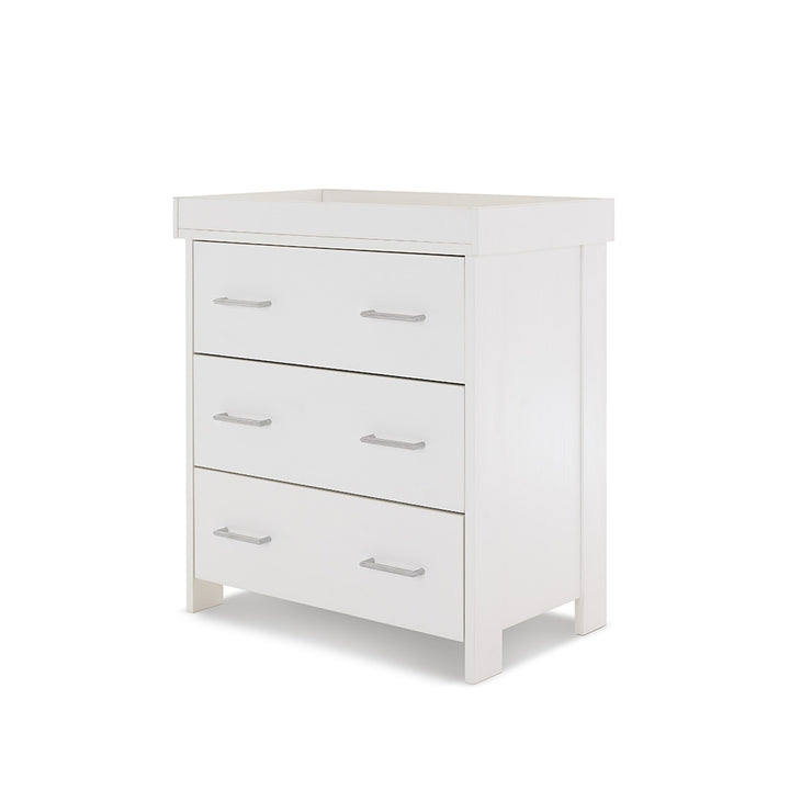 OBaby - Nika 3 Piece Room Set & Underdrawer - White Wash - Mabel & Fox