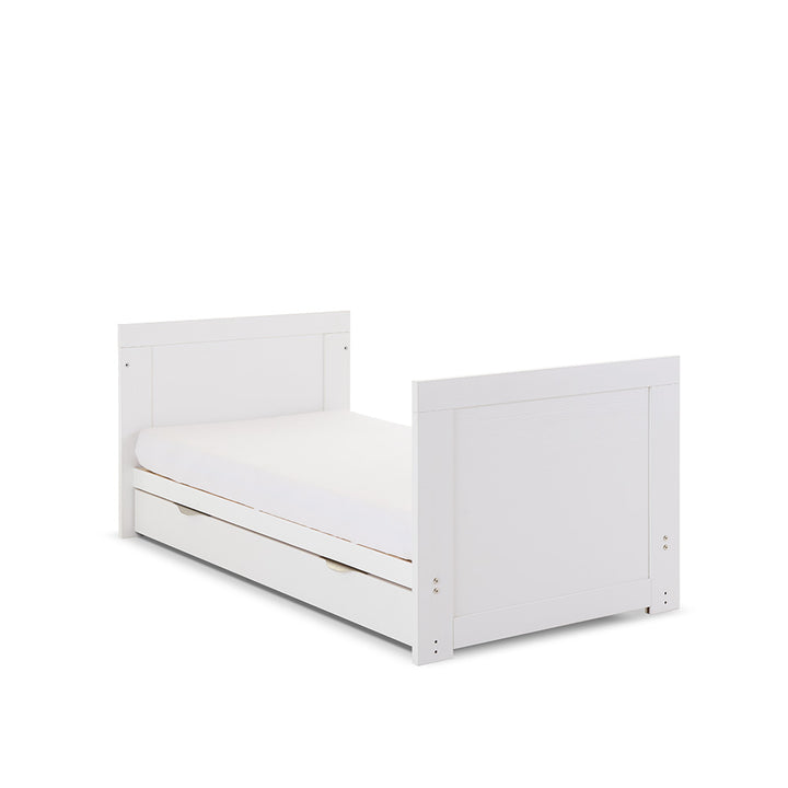 OBaby - Nika Cot Bed & Underdrawer - White Wash - Mabel & Fox