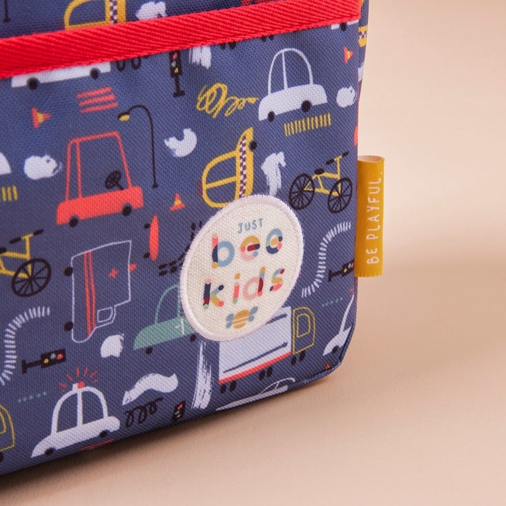 Just Bee Kids - Insulated Lunch Bag - Transport Print - Mabel & Fox