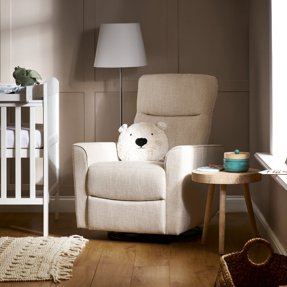 OBaby - Savannah Swivel Glider Recliner Chair - Oatmeal - Mabel & Fox