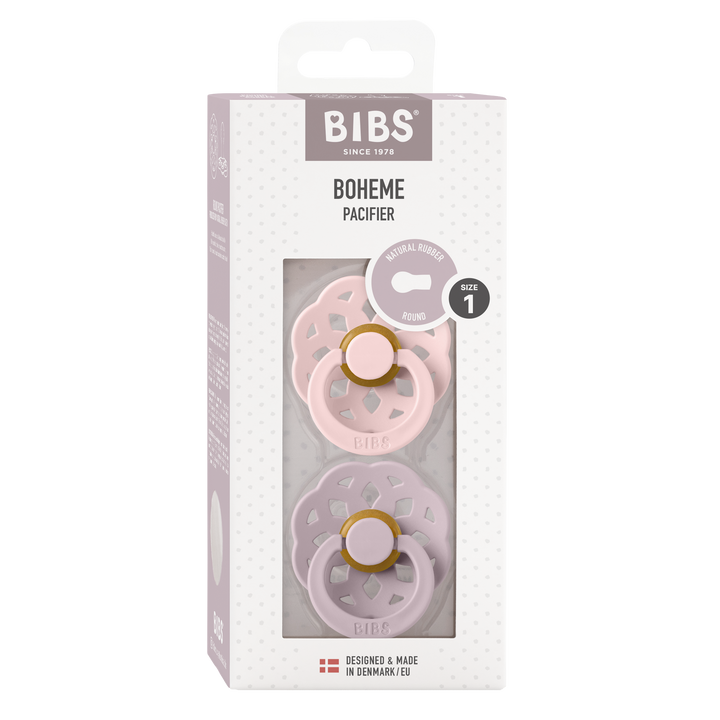 Bibs - Boheme Pacifier - Round Nipple - Blossom / Dusky Lilac - Mabel & Fox