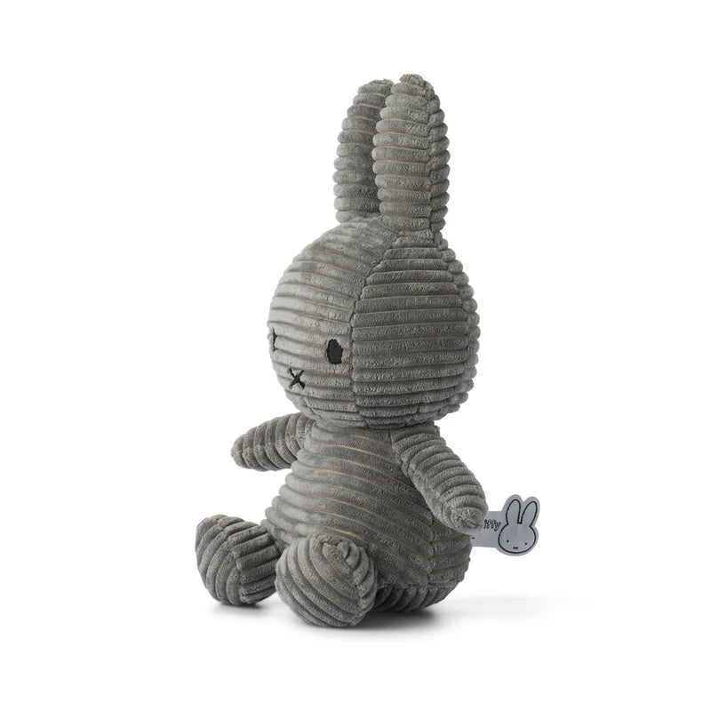 Miffy - Eco Cuddly Toy - Corduroy Grey - 23cm - Mabel & Fox