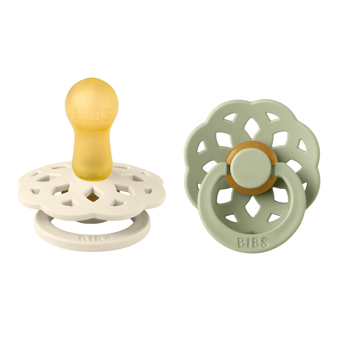 Bibs - Boheme Pacifier - Round Nipple - Ivory / Sage - Mabel & Fox