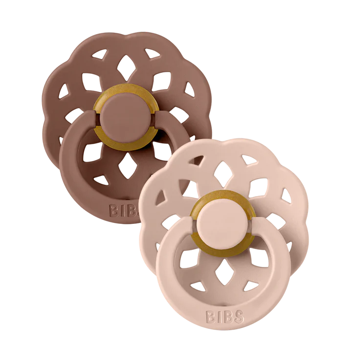 Bibs - Boheme Pacifier - Round Nipple - Woodchuck / Blush - Mabel & Fox