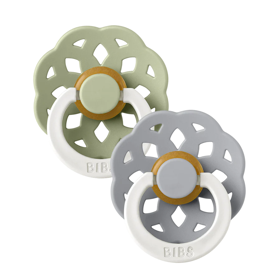 Bibs - Boheme Glow Pacifier - Round Nipple - Sage / Cloud - Mabel & Fox