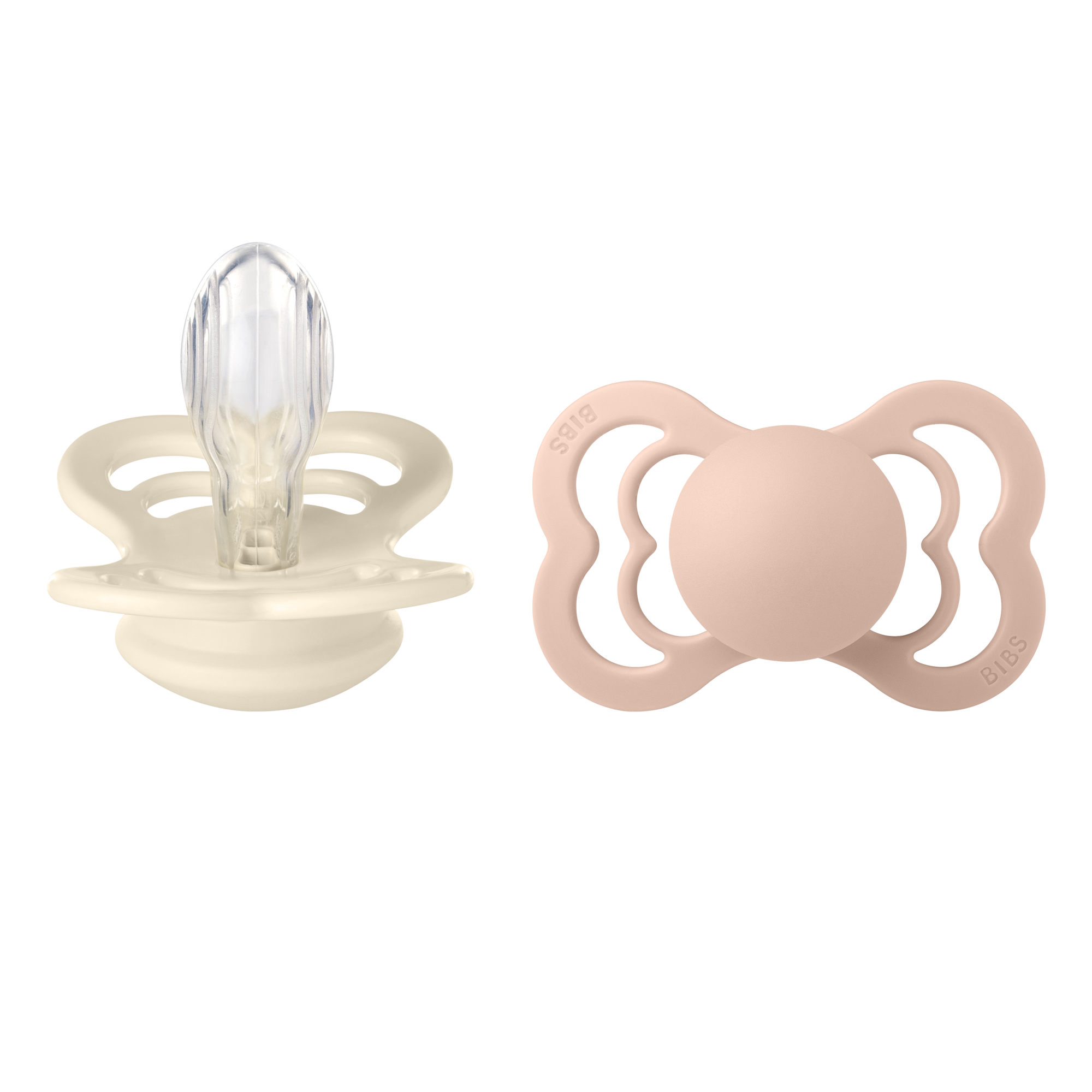 Bibs Supreme Pacifier Silicone Symmetrical Nipple Ivory / Blush