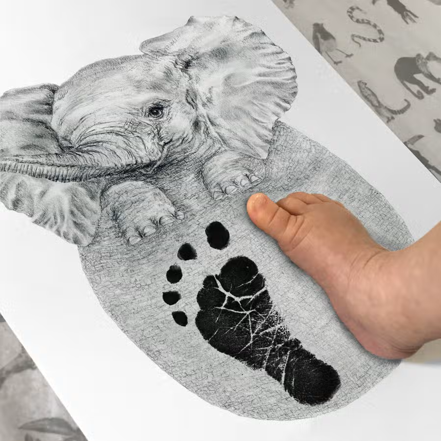 Lucy Coggle Designs - Baby Elephant Footprint Kit - Mabel & Fox