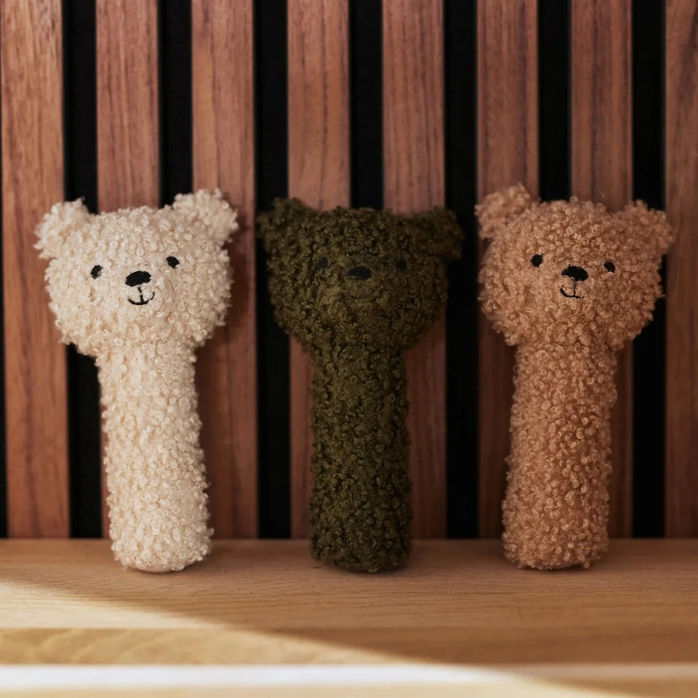 Jollein - Rattle Teddy Bear - Biscuit - Mabel & Fox