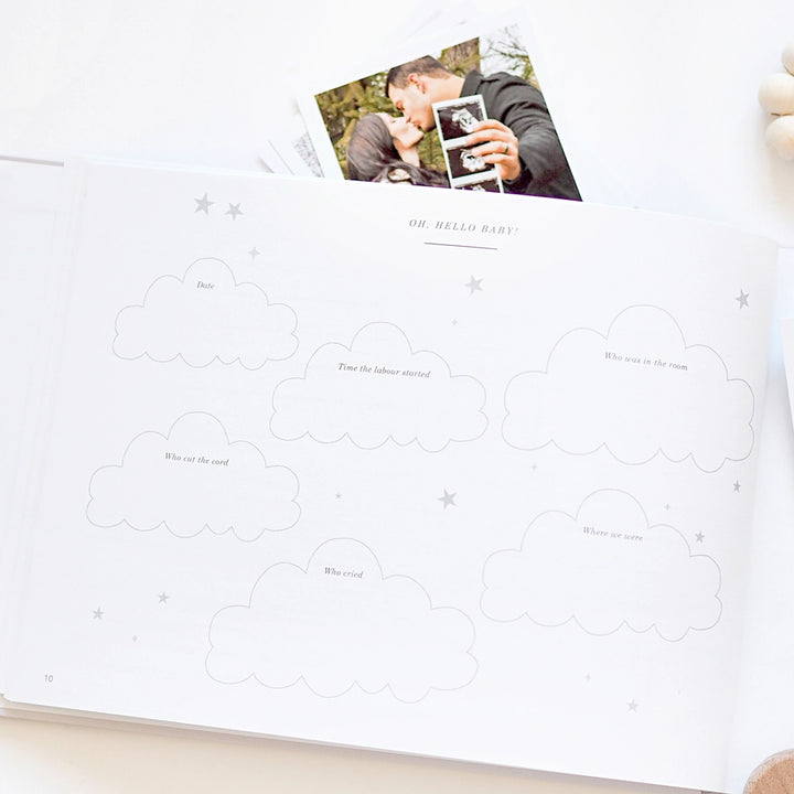 Blush & Gold - Baby Memory Book - Aqua - Mabel & Fox