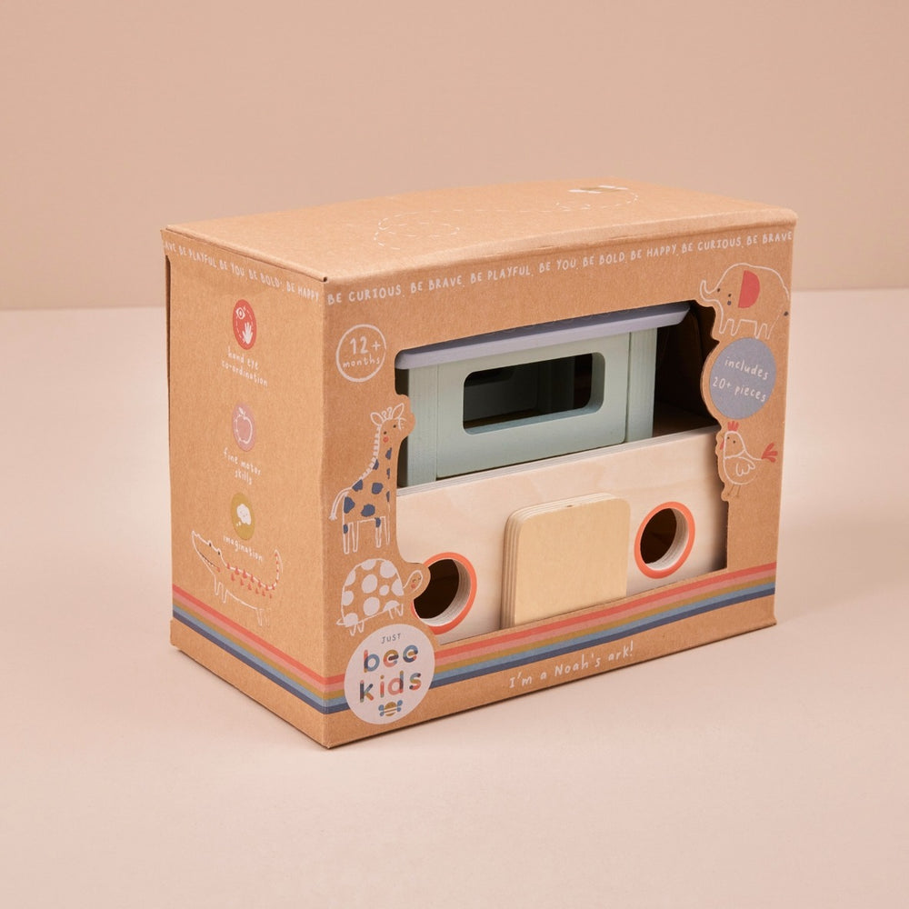 Just Bee Kids -  Wooden Shape Sorter - Noah's Ark - Mabel & Fox