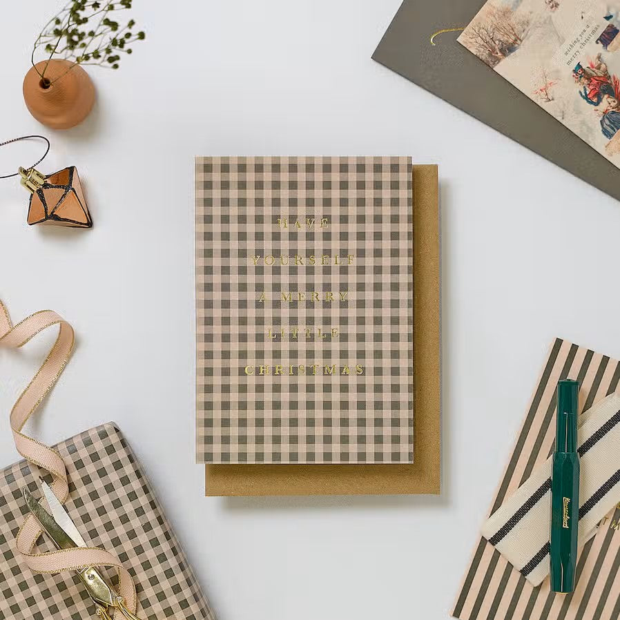 Katie Leamon - Christmas Card - Green Gingham