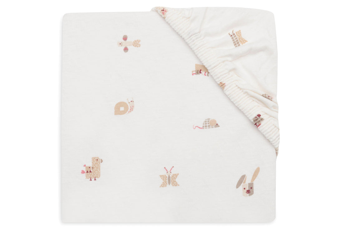 Jollein - Fitted Sheet Jersey - 70/75x140/150cm - Animal Friends