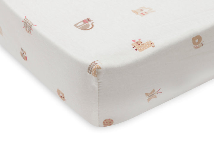 Jollein - Fitted Sheet Jersey - 60x120cm - Animal Friends