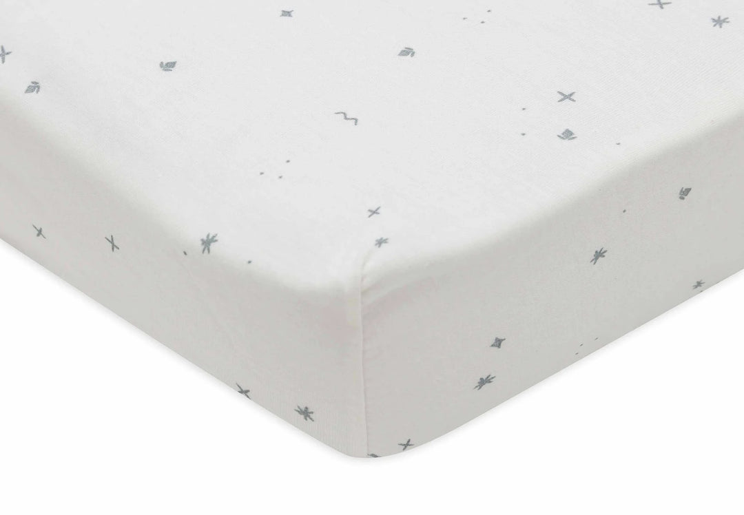 Jollein - Jersey Fitted Sheet 70/75x140/150cm Twinkling - Sea Green - Mabel & Fox