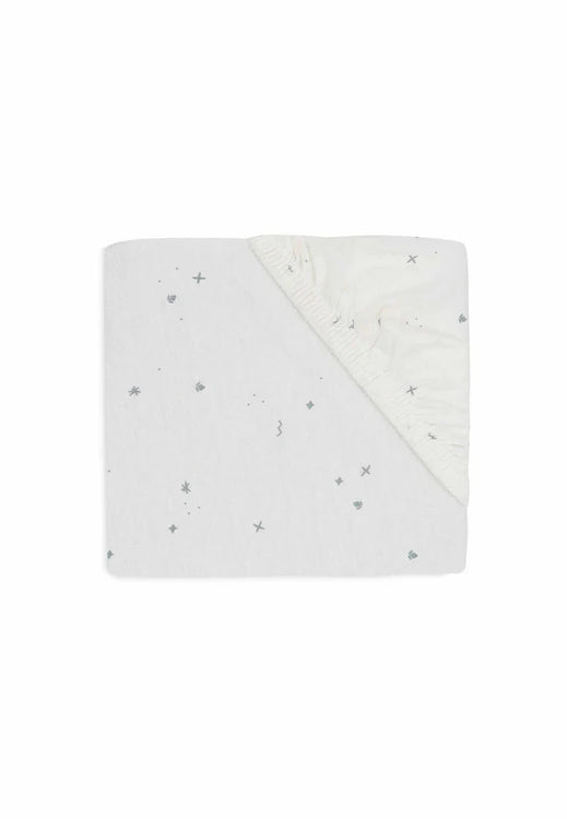 Jollein - Jersey Fitted Sheet 70/75x140/150cm Twinkling - Sea Green - Mabel & Fox