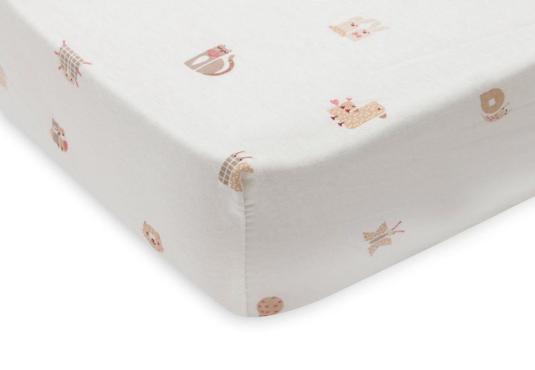 Jollein - Fitted Sheet Jersey - 70/75x140/150cm - Animal Friends