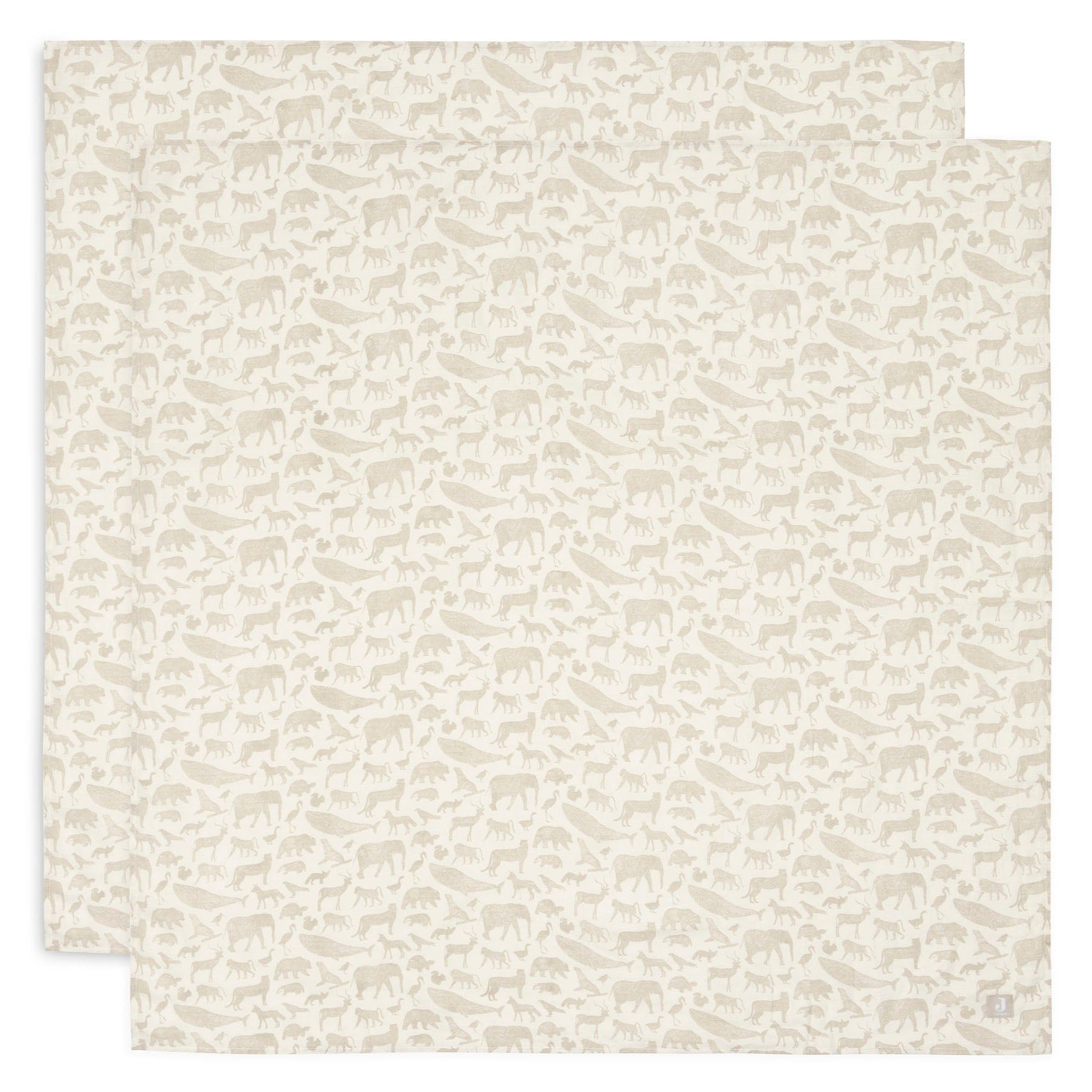 Jollein Swaddle Muslin 115 x 115cm Animals Nougat (2 Pack) Mabel