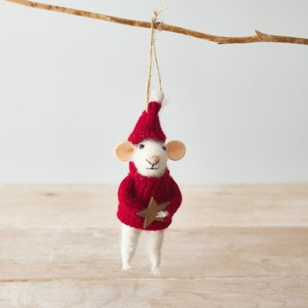Gainsborough Giftware - Hanging Mouse With Red Jumper