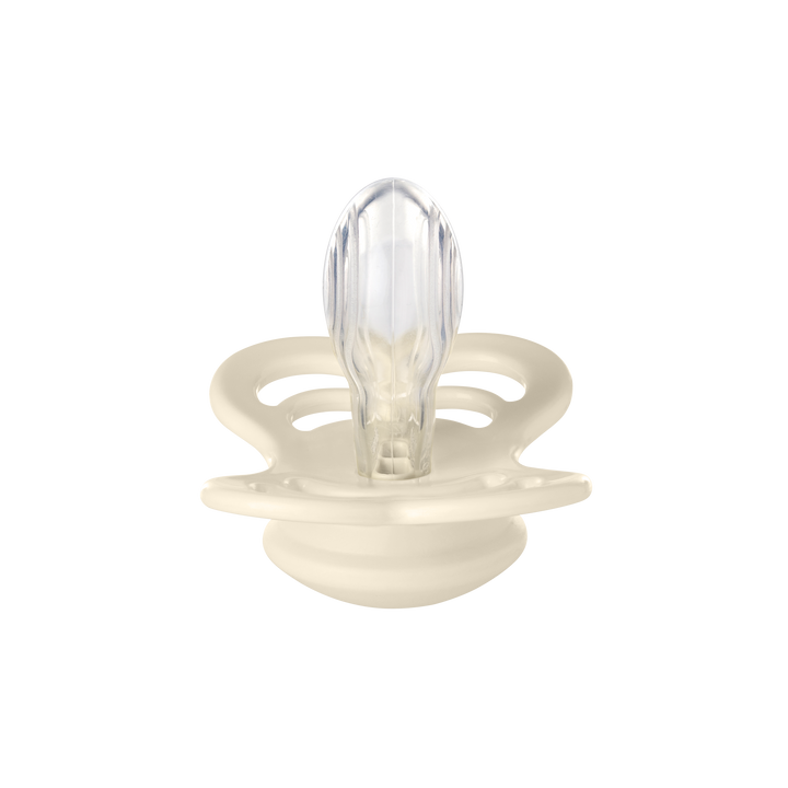 Bibs - Supreme Pacifier Silicone - Symmetrical Nipple - Ivory / Blush - Mabel & Fox