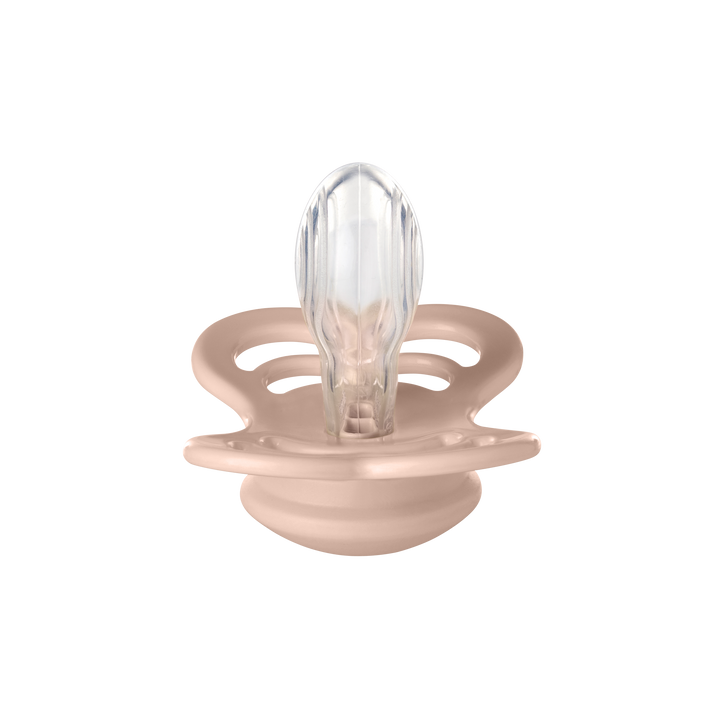 Bibs - Supreme Pacifier Silicone - Symmetrical Nipple - Ivory / Blush - Mabel & Fox