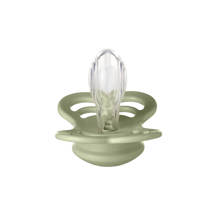 Bibs - Supreme Pacifier - Symmetrical Nipple - Ivory / Sage (Silicone) - Mabel & Fox