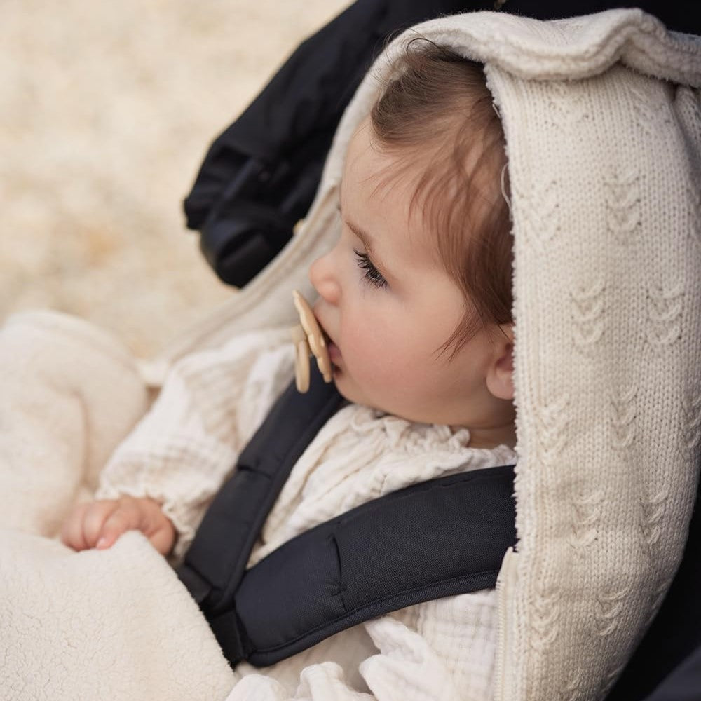 Jollein - Footmuff - Grain Knit - Oatmeal - Mabel & Fox