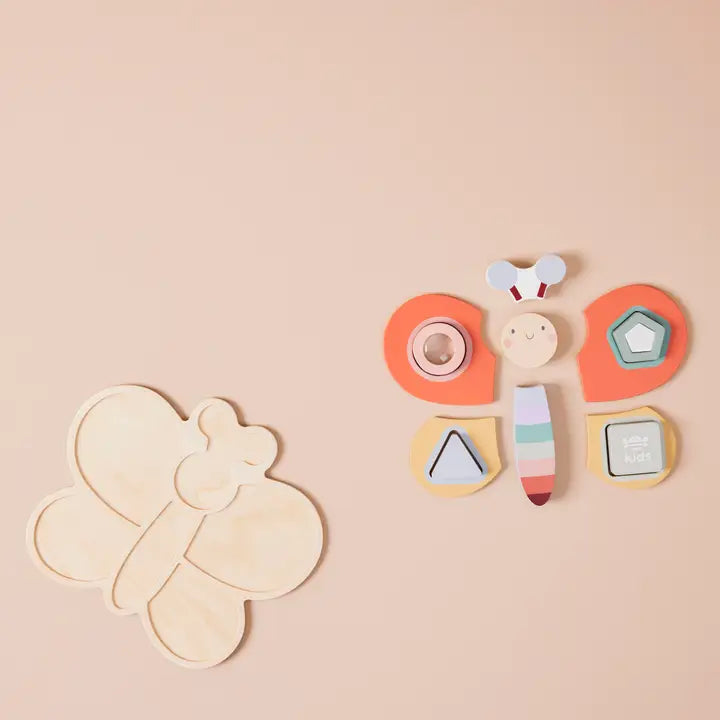Just Bee Kids - Puzzle - Wooden Sensory Butterfly - Mabel & Fox