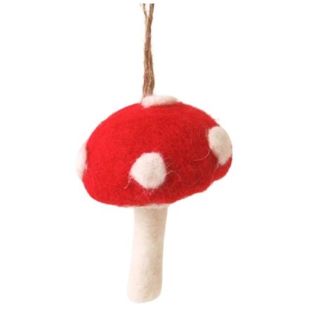 Gainsborough Giftware - Christmas Decoration - Wool Mushroom