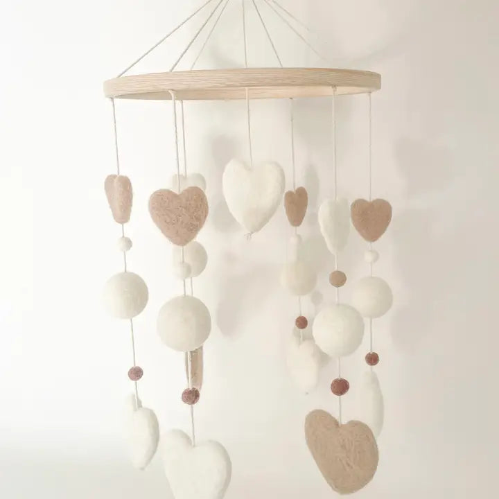 Bee Boheme - Maxi Baby Cot Mobile - Hearts - Mabel & Fox